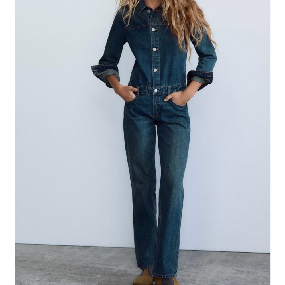 Zara Medium Blue Denim Coveralls